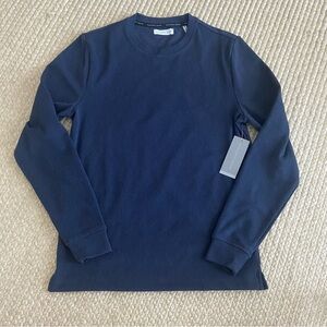 Geoffrey Beene Long Sleeve blue/black stripped super soft Crew Neck Shirt